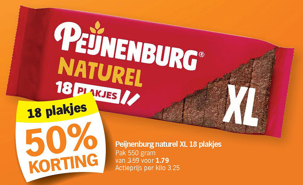 Peijnenburg naturel XL 18 plakjes