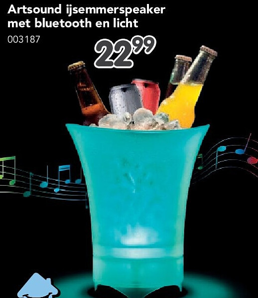 Artsound ijsemmerspeaker met bluetooth en licht