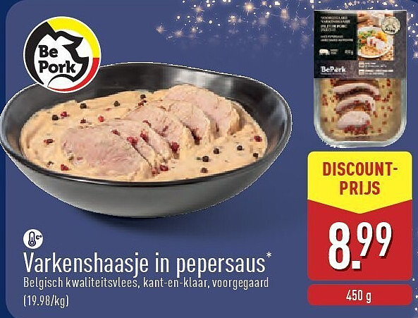Varkenshaasje in pepersaus