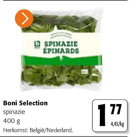 Boni Selection spinazie 400 g