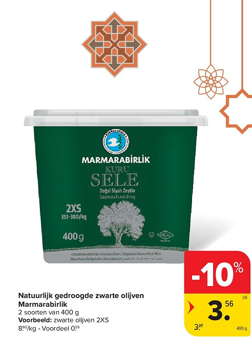 Natuurlijk gedroogde zwarte olijven Marmarabirlik