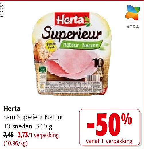Herta ham Superieur Natuur 10 sneden 340 g