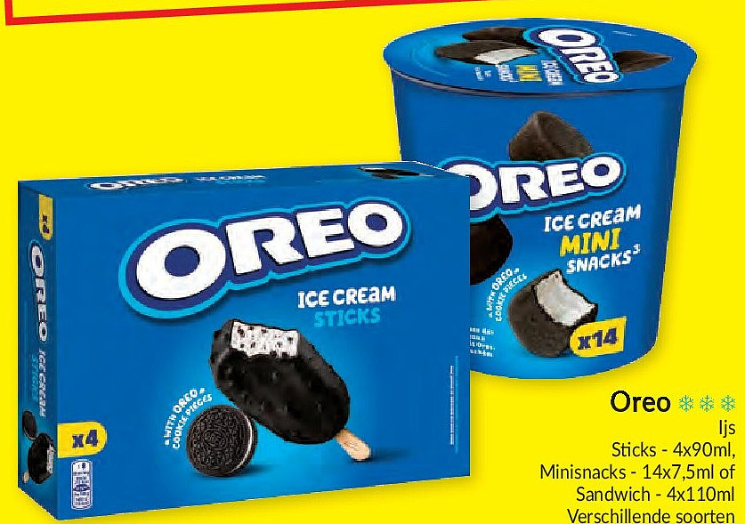 Oreo ijsrepen - verschillende soorten