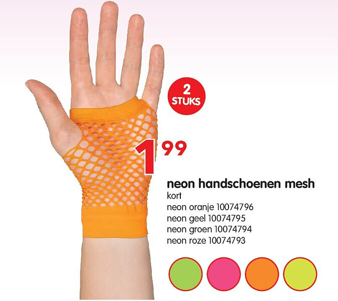neon handschoenen mesh