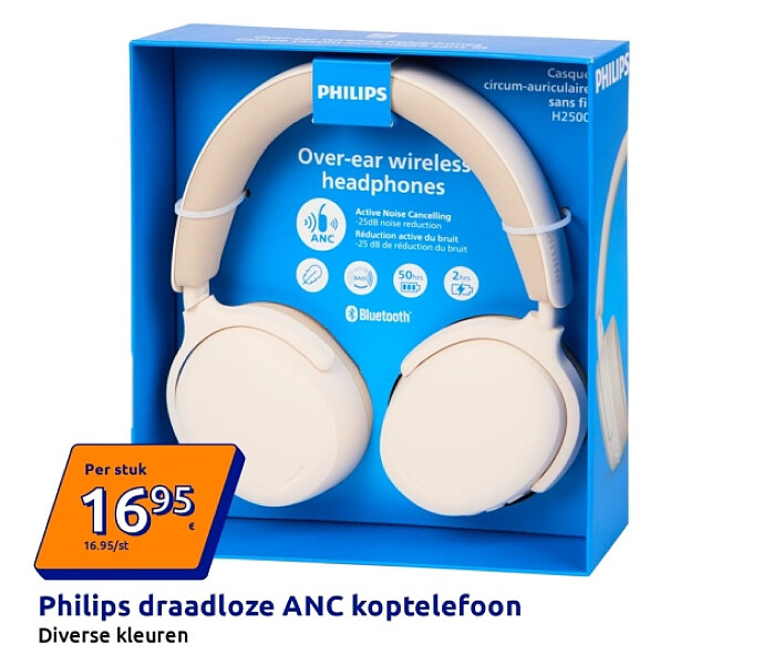 Philips draadloze ANC koptelefoon