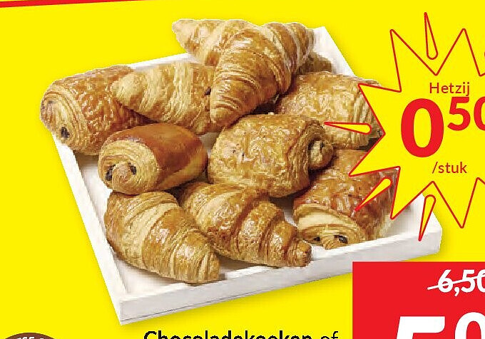 Chocoladekoeken of croissants