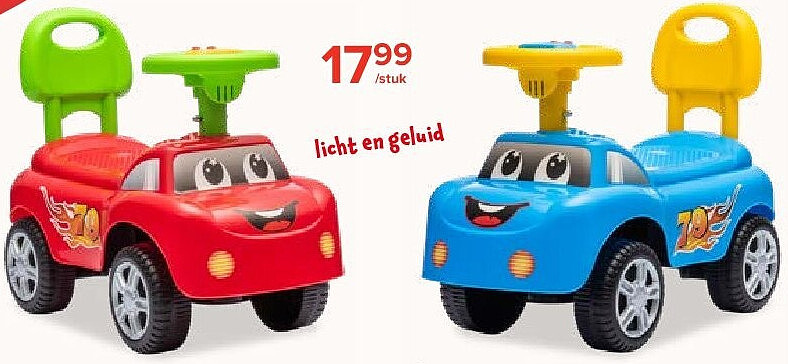 Loopwagen blauw / rood