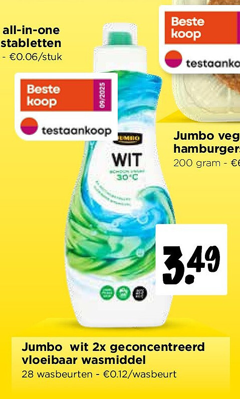 Jumbo wit 2x geconcentreerd vloeibaar wasmiddel