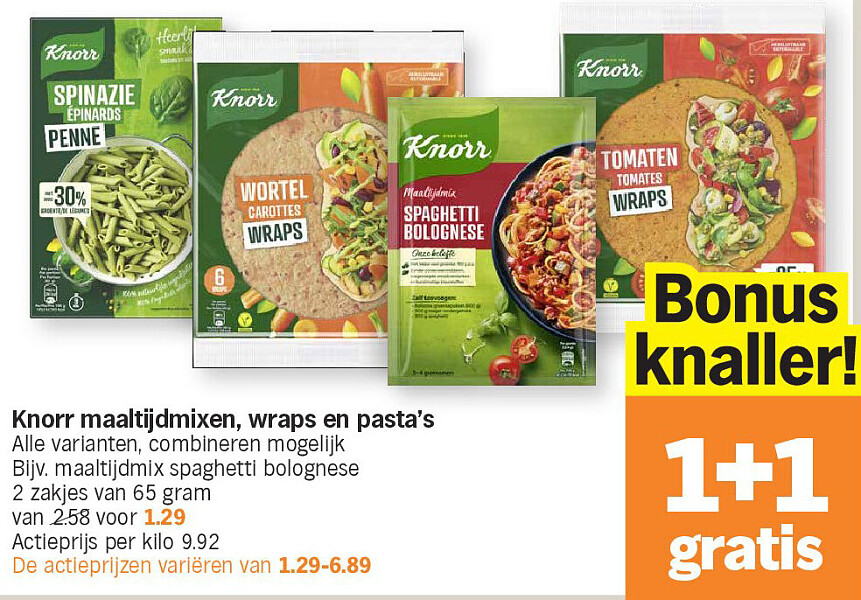 Knorr maaltijdmixen, wraps en pasta's
