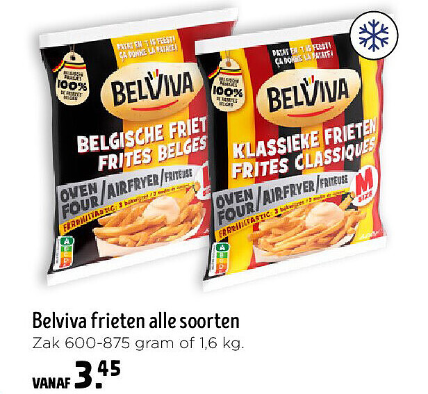 Belviva frieten alle soorten