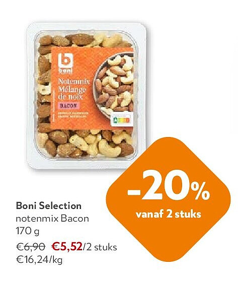 Boni Selection notenmix Bacon 170 g