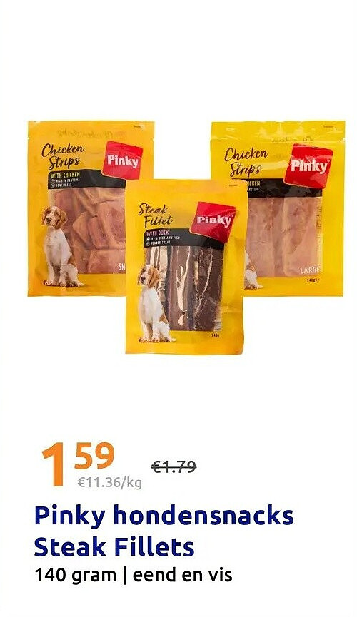 Pinky hondensnacks Steak Fillets