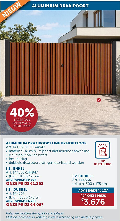 ALUMINIUM DRAAIPOORT LINE UP HOUTLOOK DUBBEL