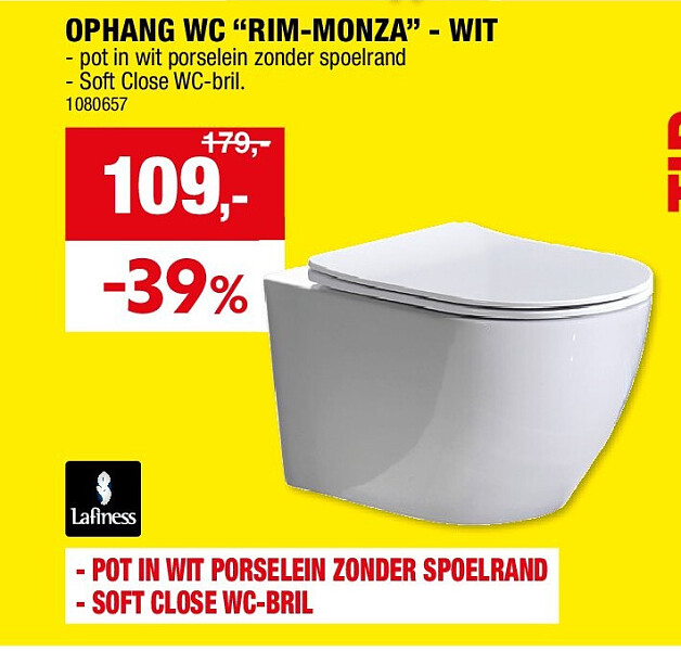 OPHANG WC “RIM-MONZA” - WIT