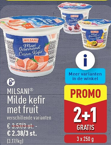 Milde kefir met fruit