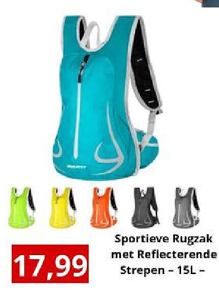 Sportieve Rugzak met Reflecterende Strepen -15L-