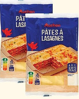Pâtes à lasagnes Auchan