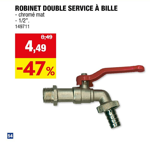ROBINET DOUBLE SERVICE À BILLE