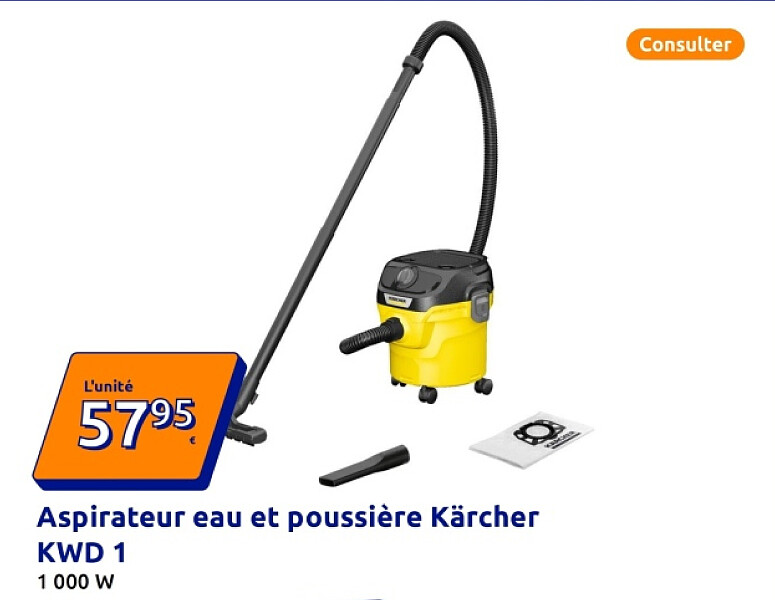Aspirateur eau et poussière Kärcher KWD 1