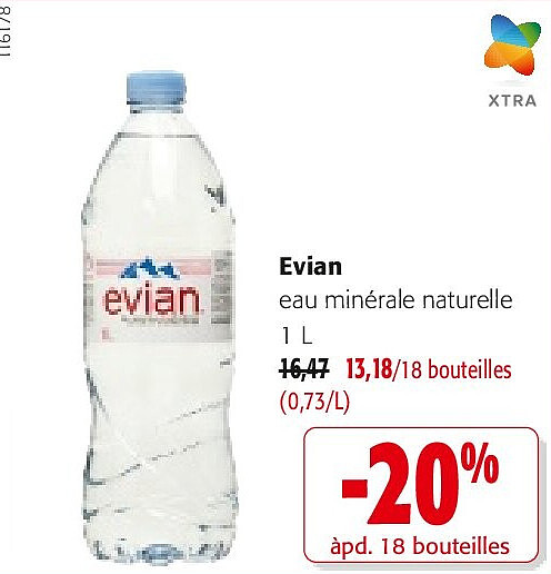 Evian eau minérale naturelle 1 L