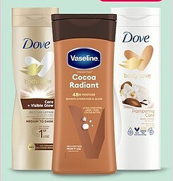 Dove en Vaseline hand- en bodyproducten