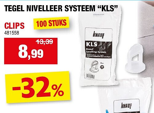 TEGEL NIVELLEER SYSTEEM “KLS” CLIPS