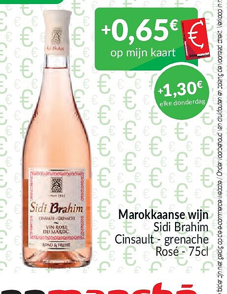 Marokkaanse wijn Sidi Brahim Cinsault - grenache Rosé - 75cl