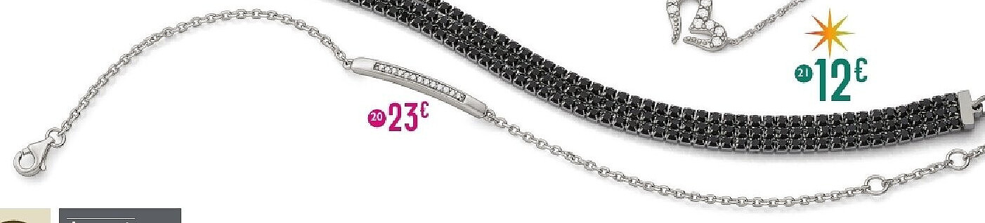 Bracelet argenté serti de pierres