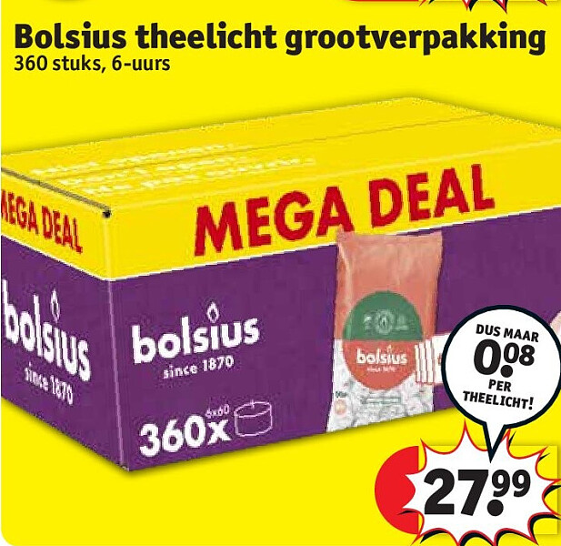 Bolsius theelicht grootverpakking