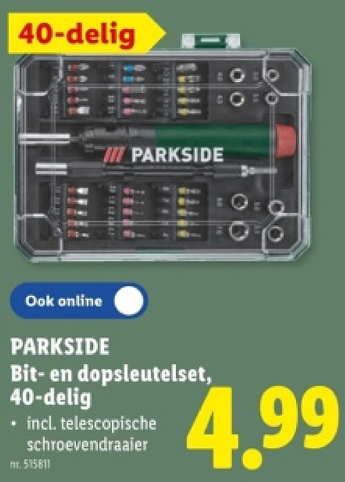 Bit- en dopsleutelset, 40-delig