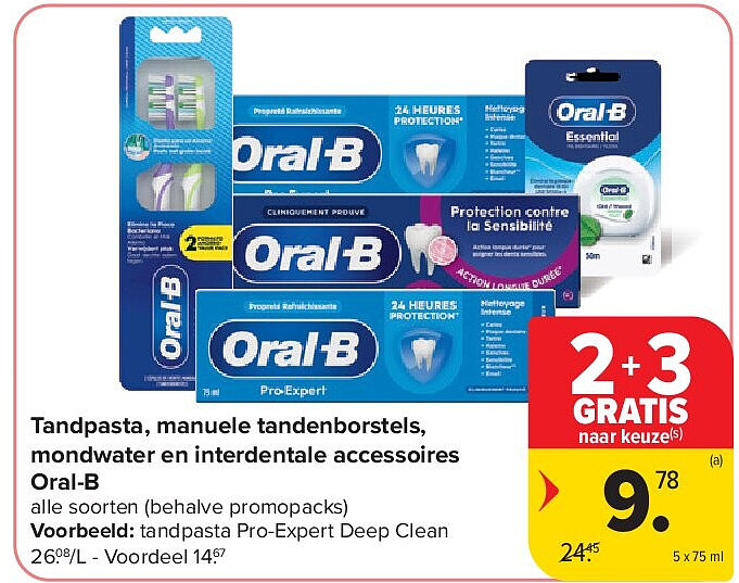 Tandpasta, manuele tandenborstels, mondwater en interdentale accessoires Oral-B