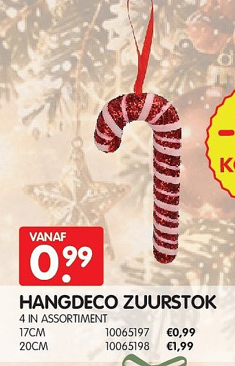 HANGDECO ZUURSTOK 4 IN ASSORTIMENT 17CM
