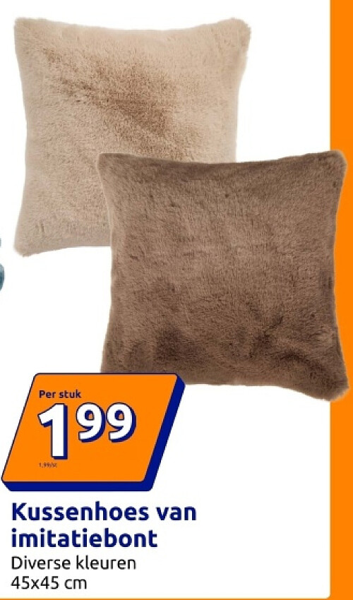 Kussenhoes van imitatiebont