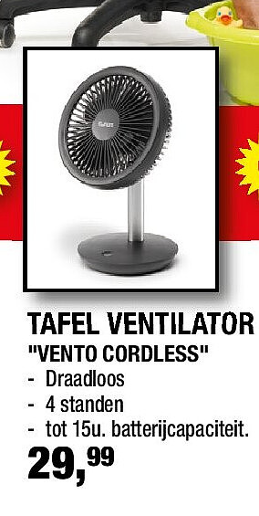 TAFEL VENTILATOR "VENTO CORDLESS"