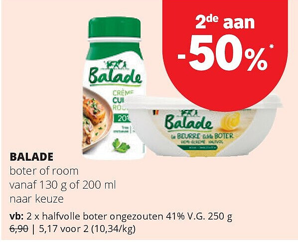 BALADE boter of room vanaf 130 g