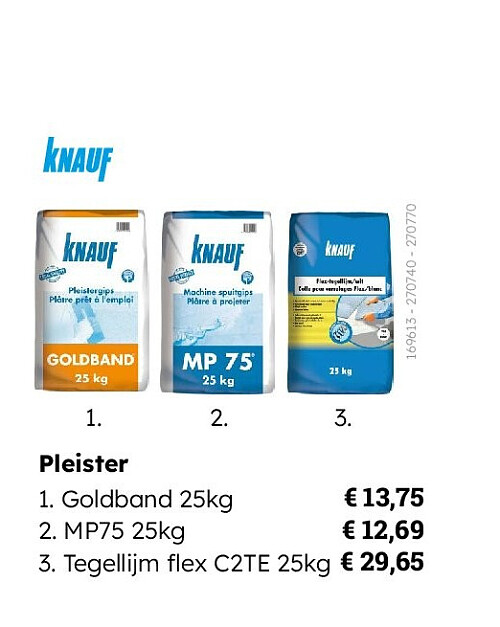 Pleister . MP75 25kg