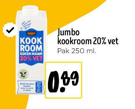 Jumbo kookroom 20% vet