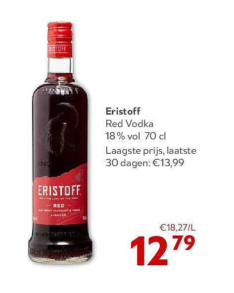 Eristoff Red Vodka 18 % vol 70 cl