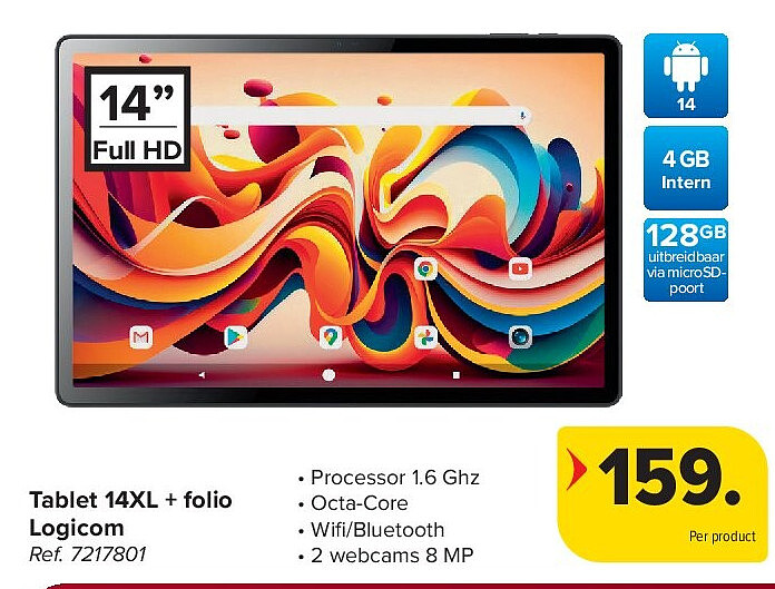 Tablet 14XL + folio Logicom