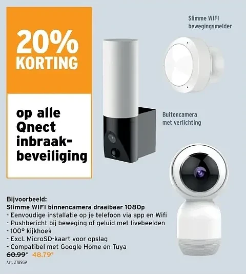 Slimme WIFI binnencamera draaibaar 1080p