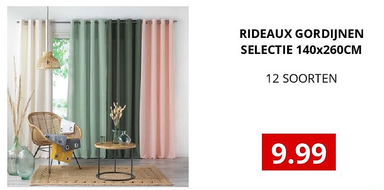 RIDEAUX GORDIJNEN SELECTIE 140x260CM