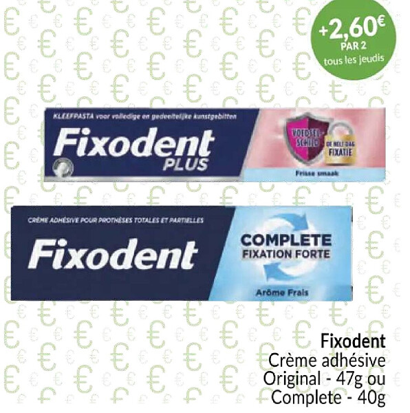 Fixodent Crème adhésive Original - 47g ou Complete - 40g