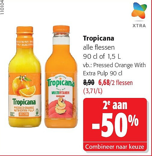 Tropicana Pressed Orange With Extra Pulp 90 cl