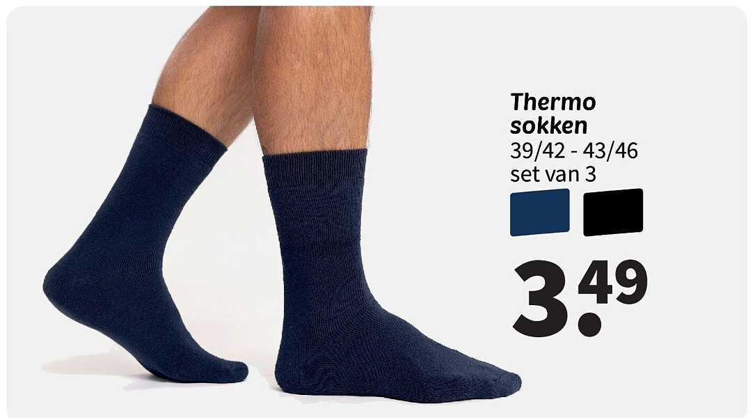 Thermo sokken 39/42 - 43/46 set van 3