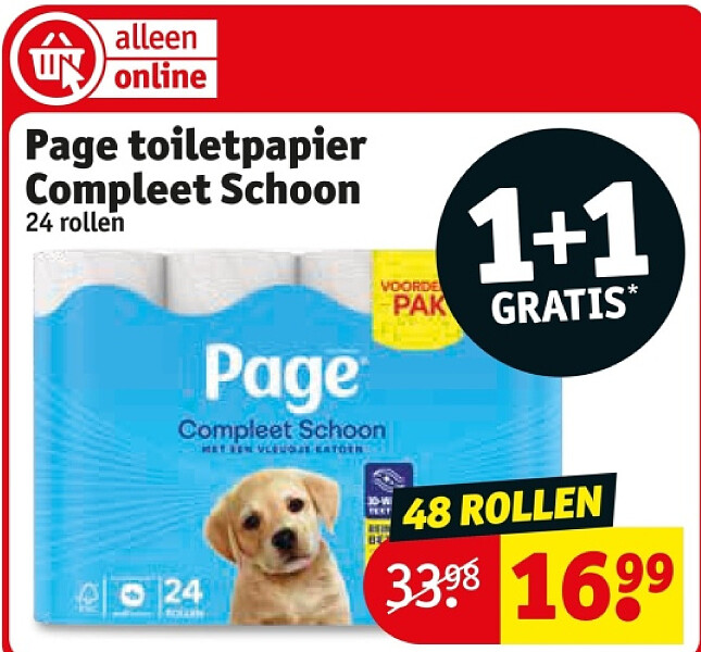 Page toiletpapier Compleet Schoon