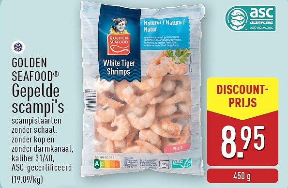Gepelde scampi's
