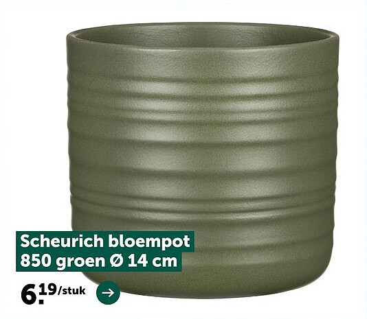 Scheurich bloempot 850 groen Ø 14 cm