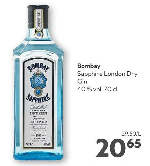 Bombay Sapphire London Dry Gin 40 % vol 70 cl