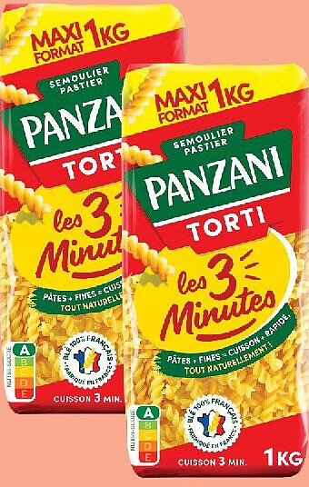 Torti cuisson rapide Panzani 1 kg