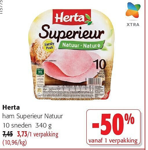 Herta ham Superieur Natuur 10 sneden 340 g